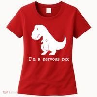 Funny Mental Health Awareness Trex Dinosaur With Anxiety Women's T-Shirt thumb 0