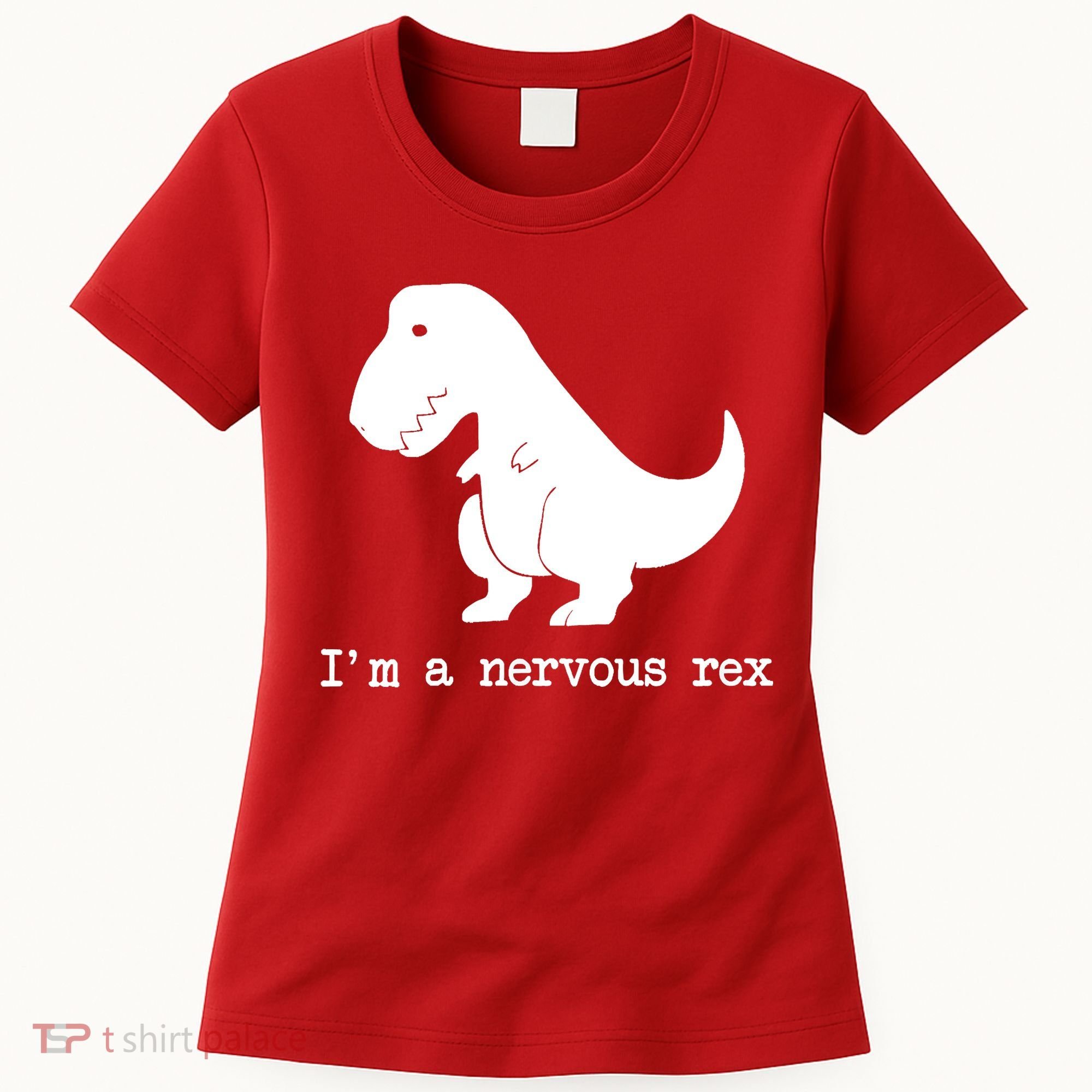 Funny Mental Health Awareness Trex Dinosaur With Anxiety Women's T-Shirt