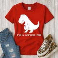 Funny Mental Health Awareness Trex Dinosaur With Anxiety Women's T-Shirt thumb 3