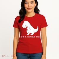 Funny Mental Health Awareness Trex Dinosaur With Anxiety Women's T-Shirt thumb 4