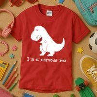 Funny Mental Health Awareness Trex Dinosaur With Anxiety Kids T-Shirt thumb 3