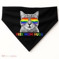 Free Mom Hugs Purride Proud Ally Cat Rainbow Flag LGBT Pride USA-Made Doggie Bandana thumb 0