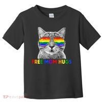 Free Mom Hugs Purride Proud Ally Cat Rainbow Flag LGBT Pride Toddler T-Shirt thumb 0