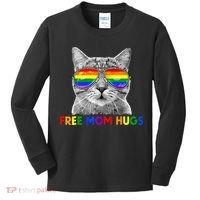 Free Mom Hugs Purride Proud Ally Cat Rainbow Flag LGBT Pride Kids Long Sleeve Shirt thumb 0