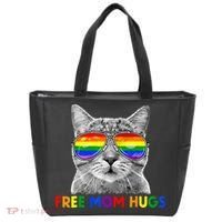 Free Mom Hugs Purride Proud Ally Cat Rainbow Flag LGBT Pride Tote Bag thumb 0