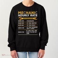 Funny Mechanic Hourly Rate Gifts Labor Rates Women's Sweatshirt thumb 0