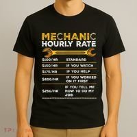 Funny Mechanic Hourly Rate Gifts Labor Rates T-Shirt thumb 3