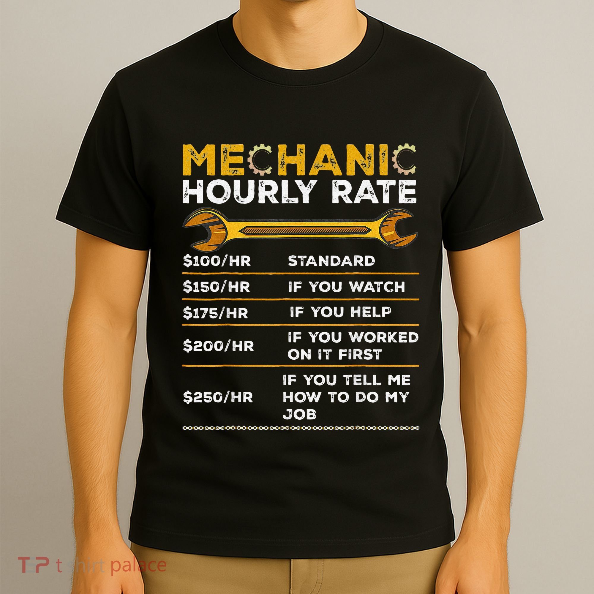 Funny Mechanic Hourly Rate Gifts Labor Rates T-Shirt