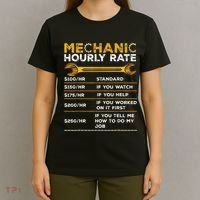 Funny Mechanic Hourly Rate Gifts Labor Rates T-Shirt thumb 4