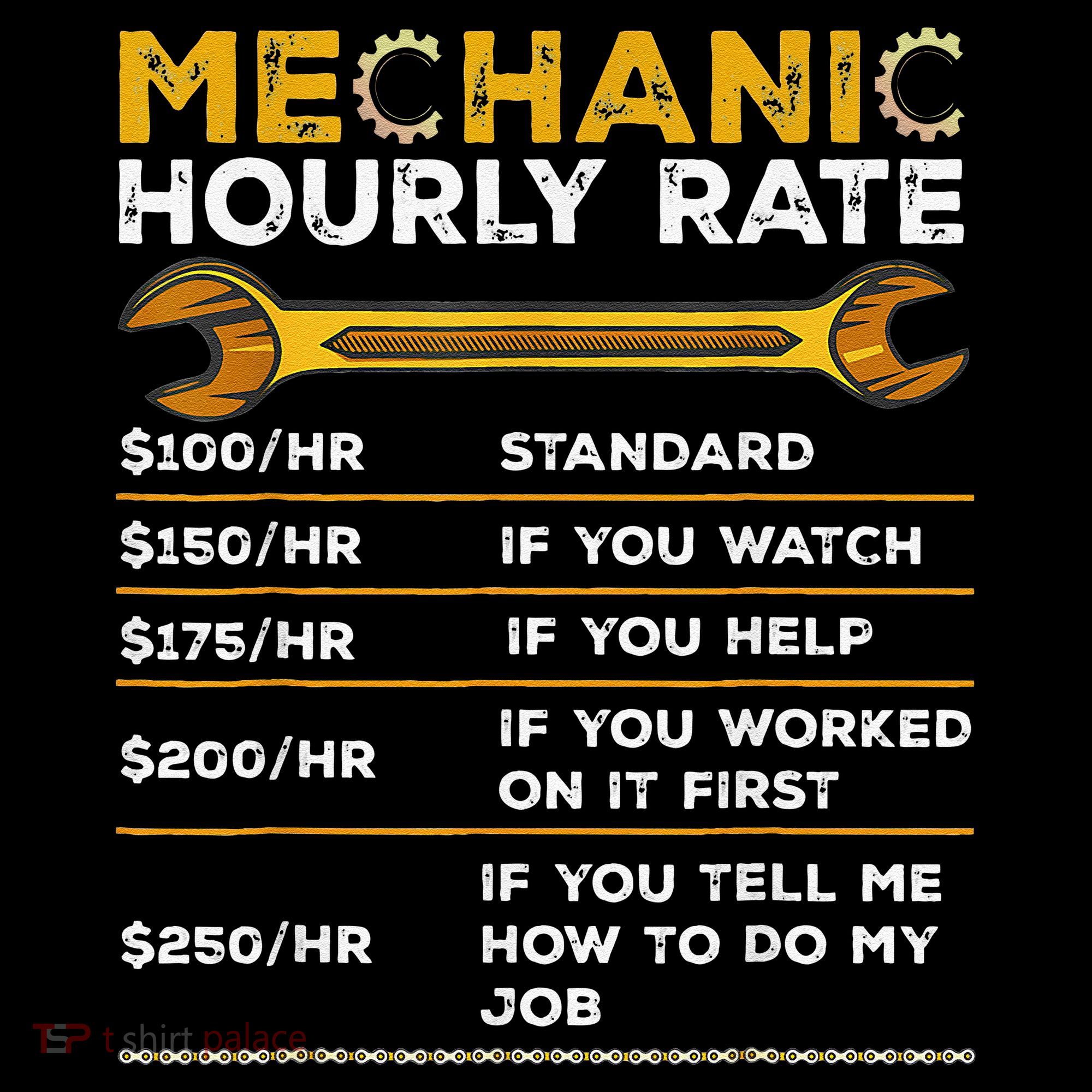 Funny Mechanic Hourly Rate Gifts Labor Rates Coffee Mug