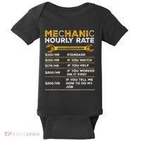 Funny Mechanic Hourly Rate Gifts Labor Rates Baby Bodysuit thumb 0