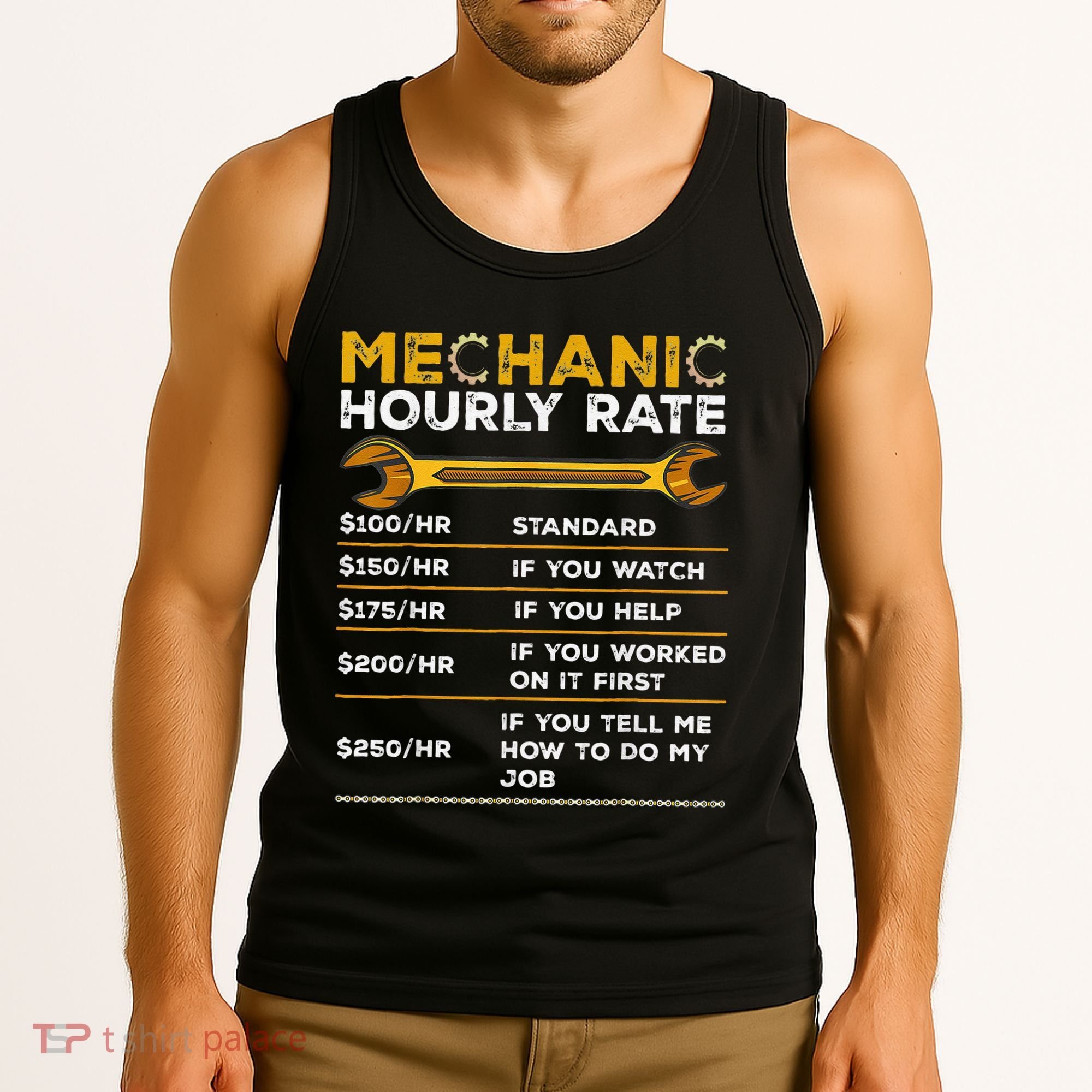 Funny Mechanic Hourly Rate Gifts Labor Rates Tank Top