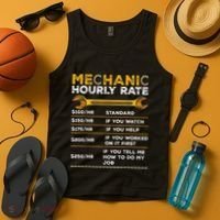 Funny Mechanic Hourly Rate Gifts Labor Rates Tank Top thumb 4