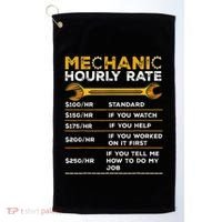 Funny Mechanic Hourly Rate Gifts Labor Rates Golf Towel thumb 0