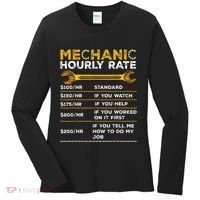 Funny Mechanic Hourly Rate Gifts Labor Rates Women's Long Sleeve Shirt thumb 0