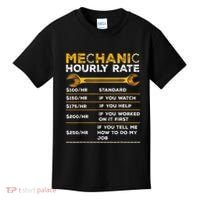 Funny Mechanic Hourly Rate Gifts Labor Rates Kids T-Shirt thumb 0