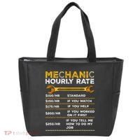 Funny Mechanic Hourly Rate Gifts Labor Rates Tote Bag thumb 0