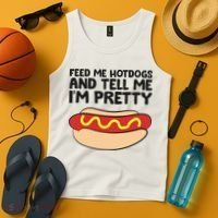 Feed Me Hotdogs And Tell Me I'm Pretty Hot Dog Tank Top thumb 4