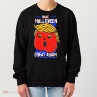 Funny Make Halloween Great Again Trump Pumpkin Women's Sweatshirt thumb 0