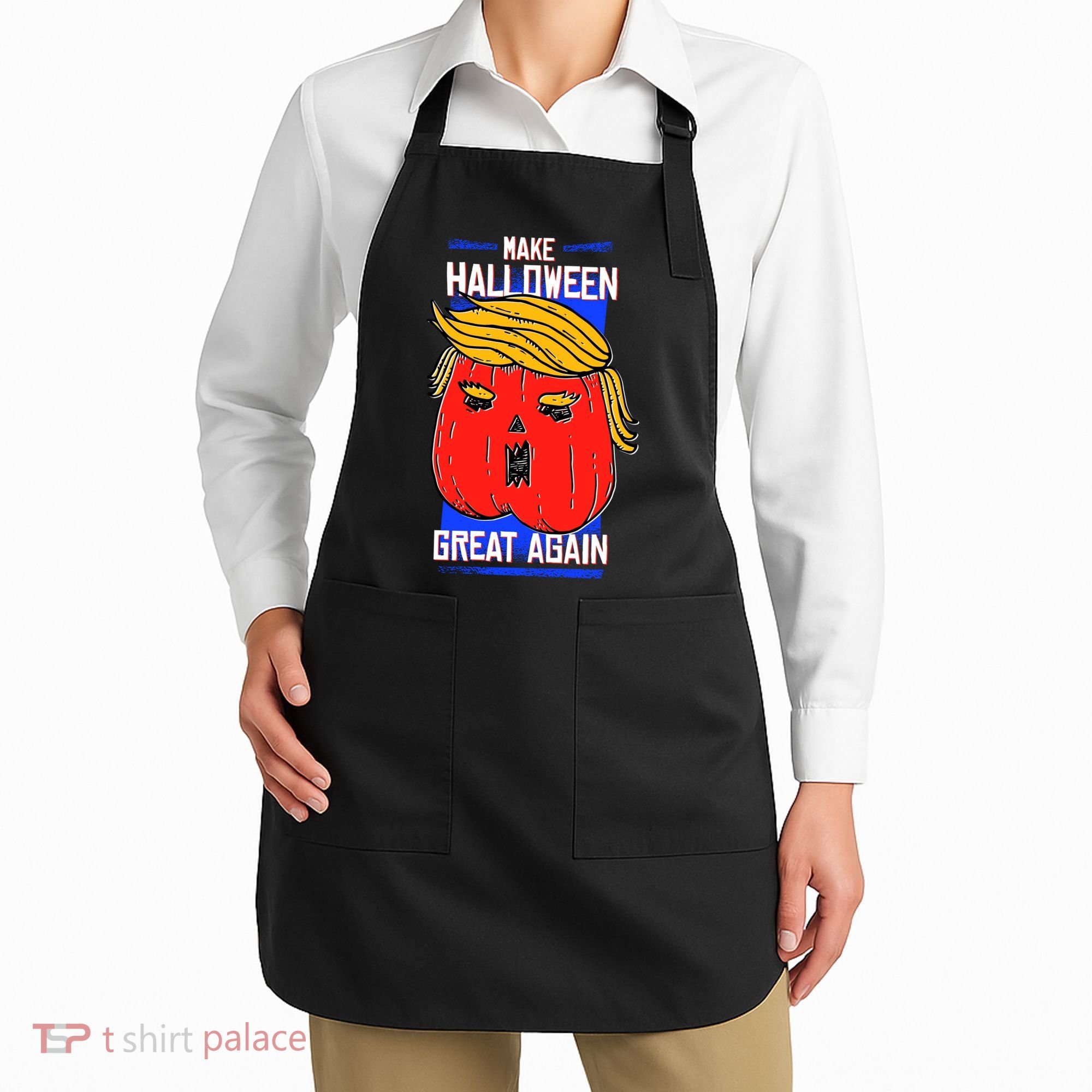 Funny Make Halloween Great Again Trump Pumpkin Apron