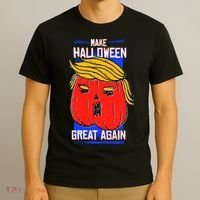 Funny Make Halloween Great Again Trump Pumpkin T-Shirt thumb 3