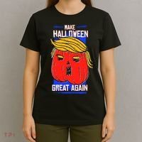 Funny Make Halloween Great Again Trump Pumpkin T-Shirt thumb 4