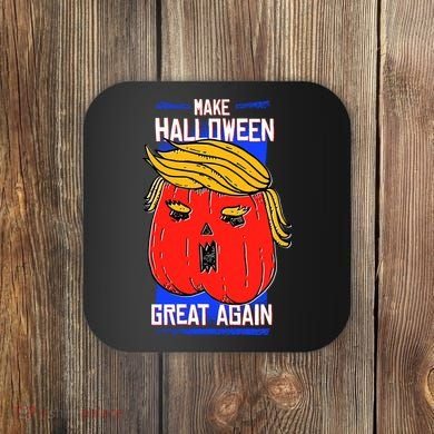 Funny Make Halloween Great Again Trump Pumpkin Coaster