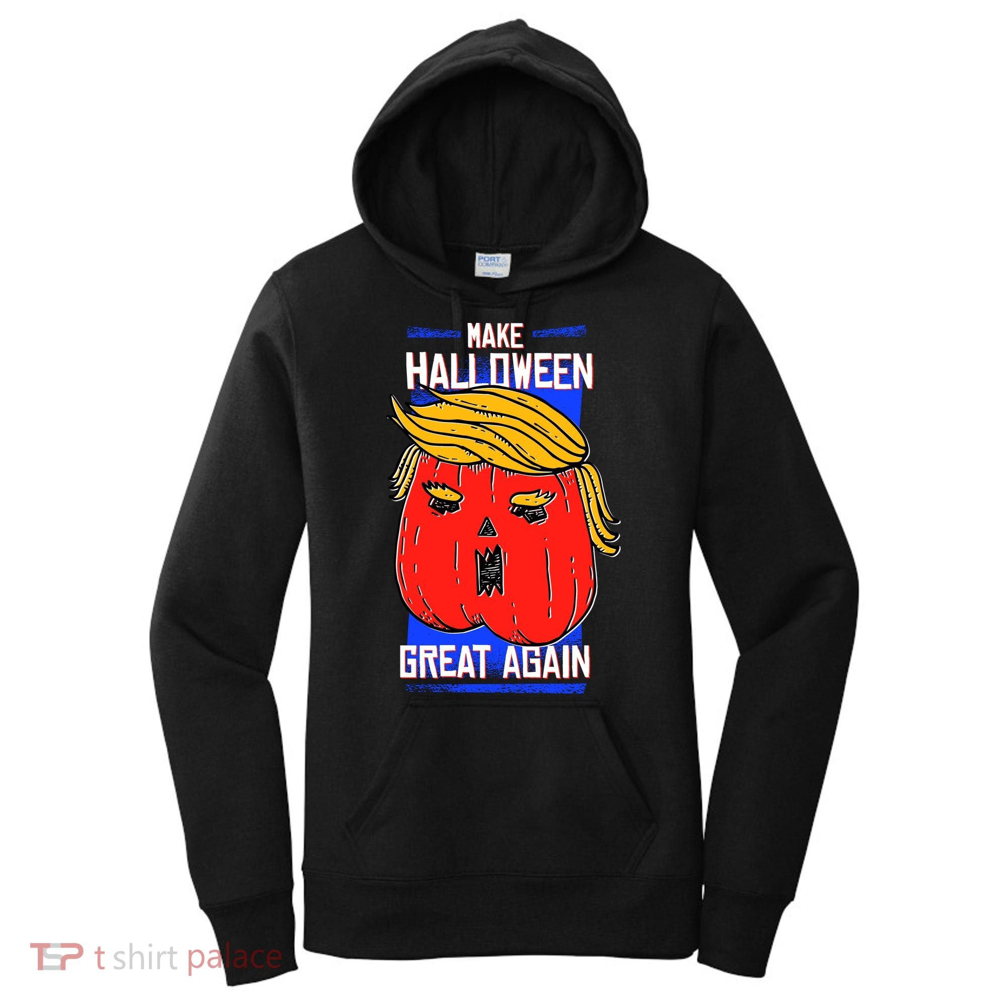 Funny Make Halloween Great Again Trump Pumpkin Women's Hoodie