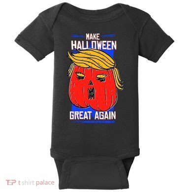 Funny Make Halloween Great Again Trump Pumpkin Baby Bodysuit