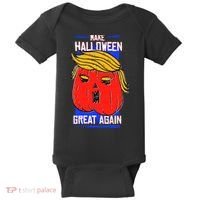 Funny Make Halloween Great Again Trump Pumpkin Baby Bodysuit thumb 0