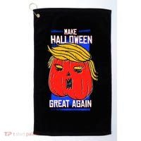 Funny Make Halloween Great Again Trump Pumpkin Golf Towel thumb 0