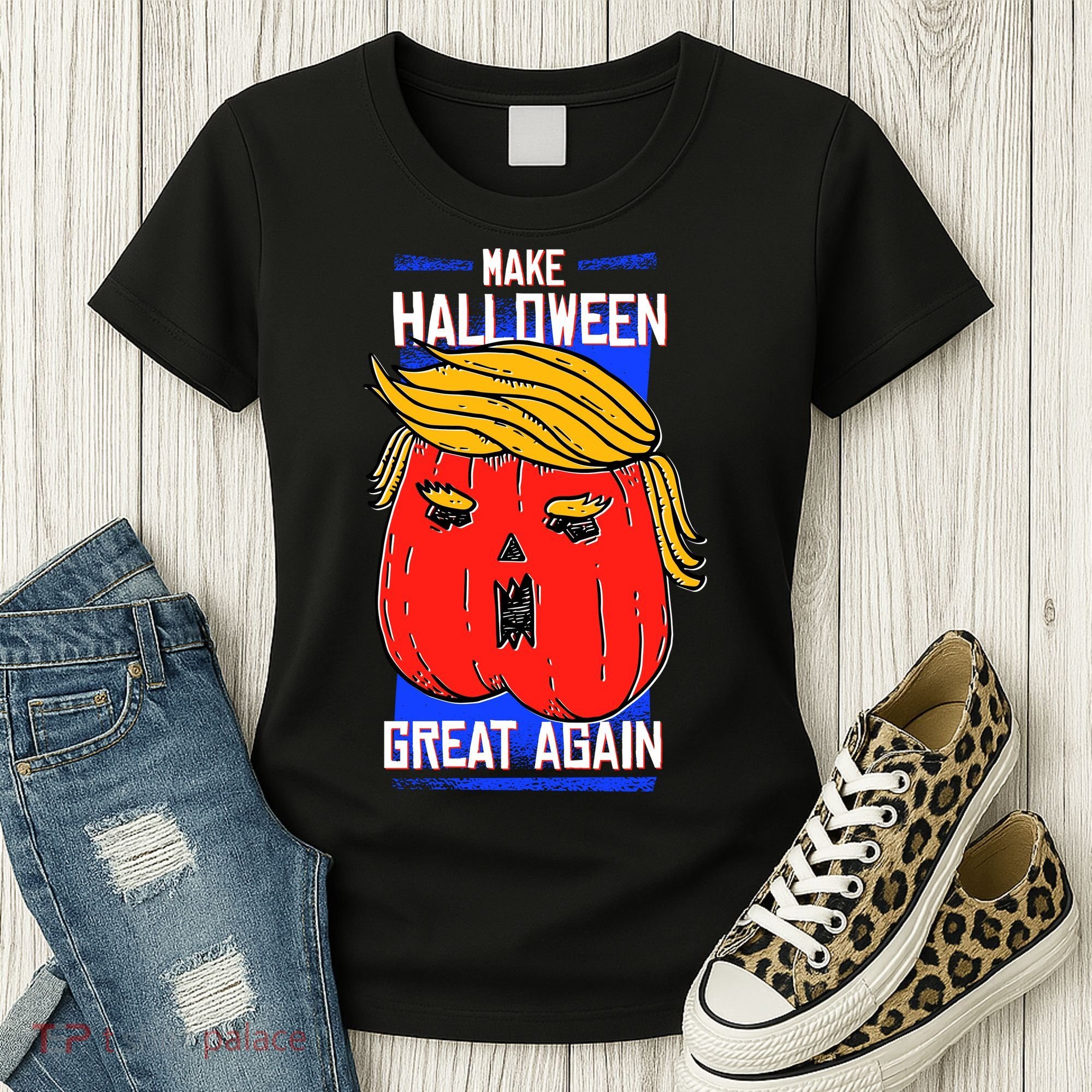 Funny Make Halloween Great Again Trump Pumpkin Women's T-Shirt
