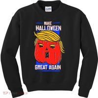 Funny Make Halloween Great Again Trump Pumpkin Kids Sweatshirt thumb 0