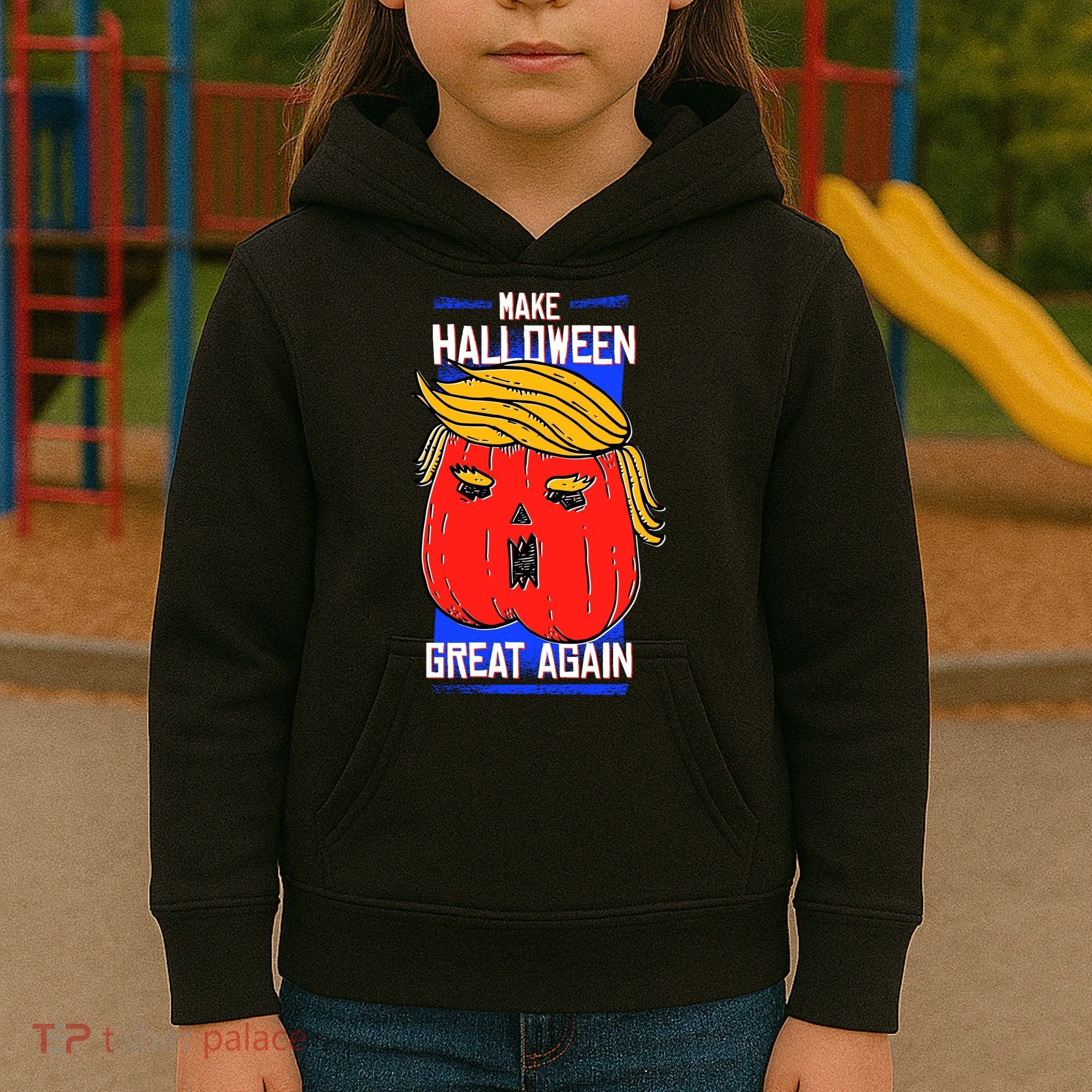 Funny Make Halloween Great Again Trump Pumpkin Kids Hoodie