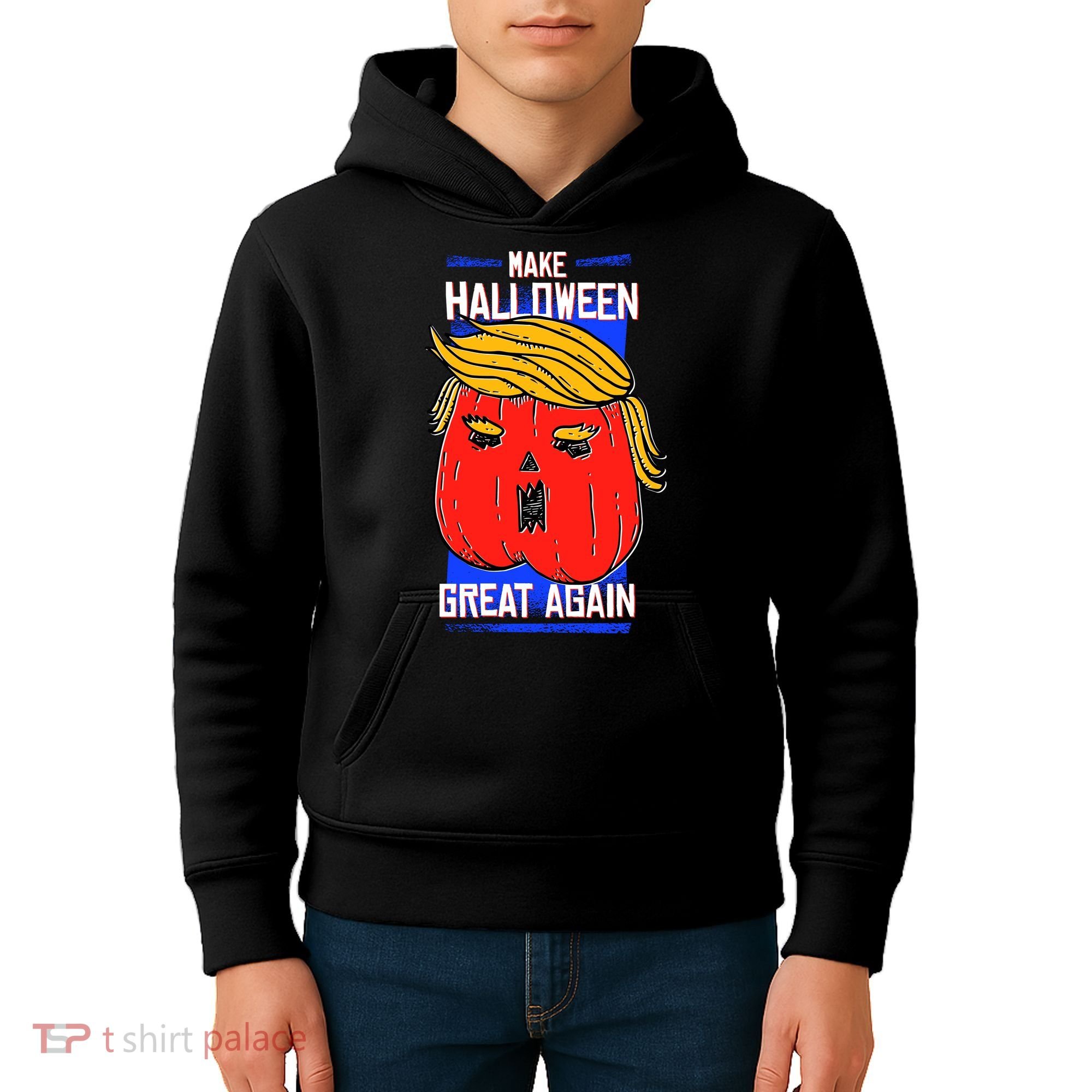 Funny Make Halloween Great Again Trump Pumpkin Kids Hoodie