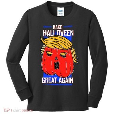 Funny Make Halloween Great Again Trump Pumpkin Kids Long Sleeve Shirt