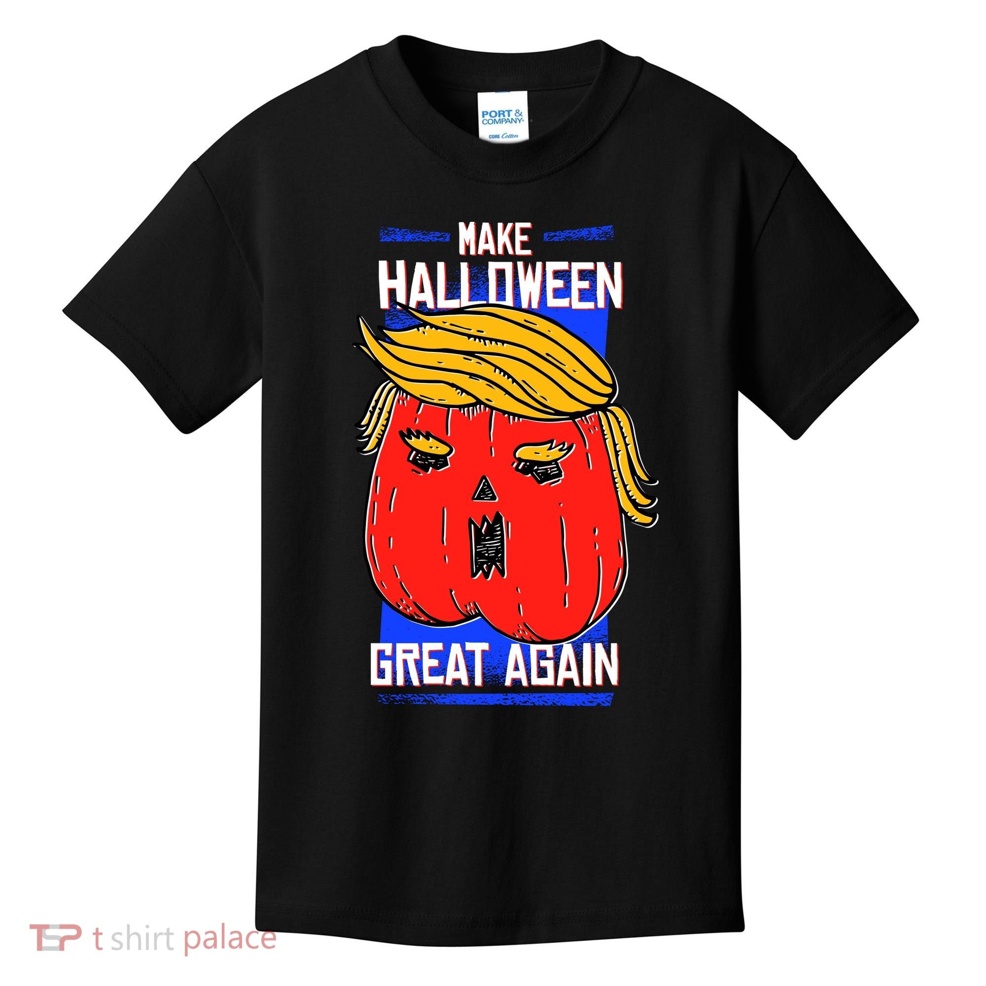 Funny Make Halloween Great Again Trump Pumpkin Kids T-Shirt