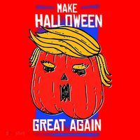 Funny Make Halloween Great Again Trump Pumpkin Santa Hat thumb 1