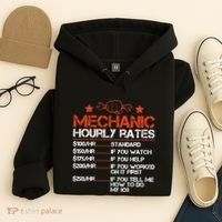 Funny Mechanic Hourly Rate Labor Rates Costume Hoodie thumb 4