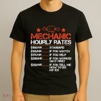 Funny Mechanic Hourly Rate Labor Rates Costume T-Shirt thumb 3