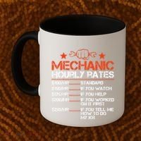 Funny Mechanic Hourly Rate Labor Rates Costume Coffee Mug thumb 2
