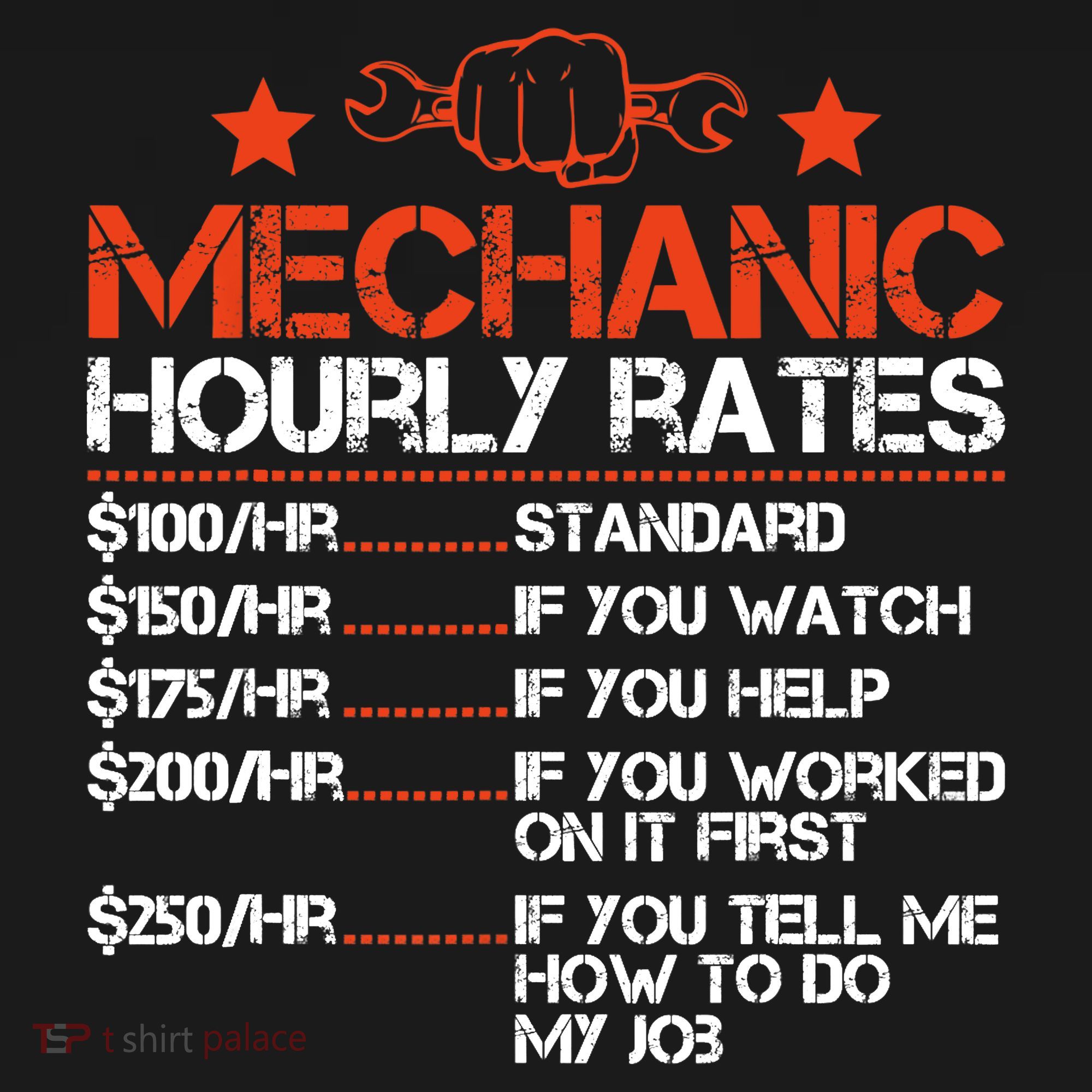 Funny Mechanic Hourly Rate Labor Rates Costume Women's Hoodie