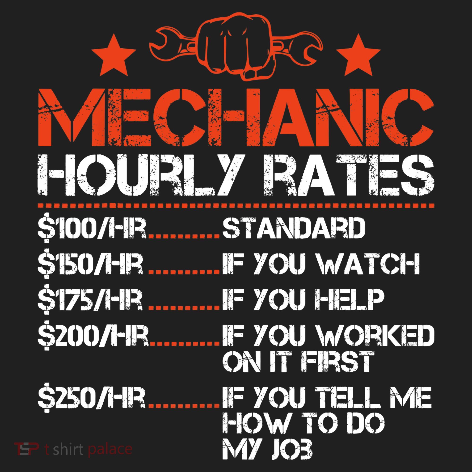Funny Mechanic Hourly Rate Labor Rates Costume Tumbler