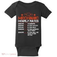 Funny Mechanic Hourly Rate Labor Rates Costume Baby Bodysuit thumb 0
