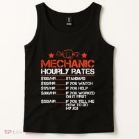 Funny Mechanic Hourly Rate Labor Rates Costume Tank Top thumb 2