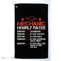 Funny Mechanic Hourly Rate Labor Rates Costume Golf Towel thumb 0