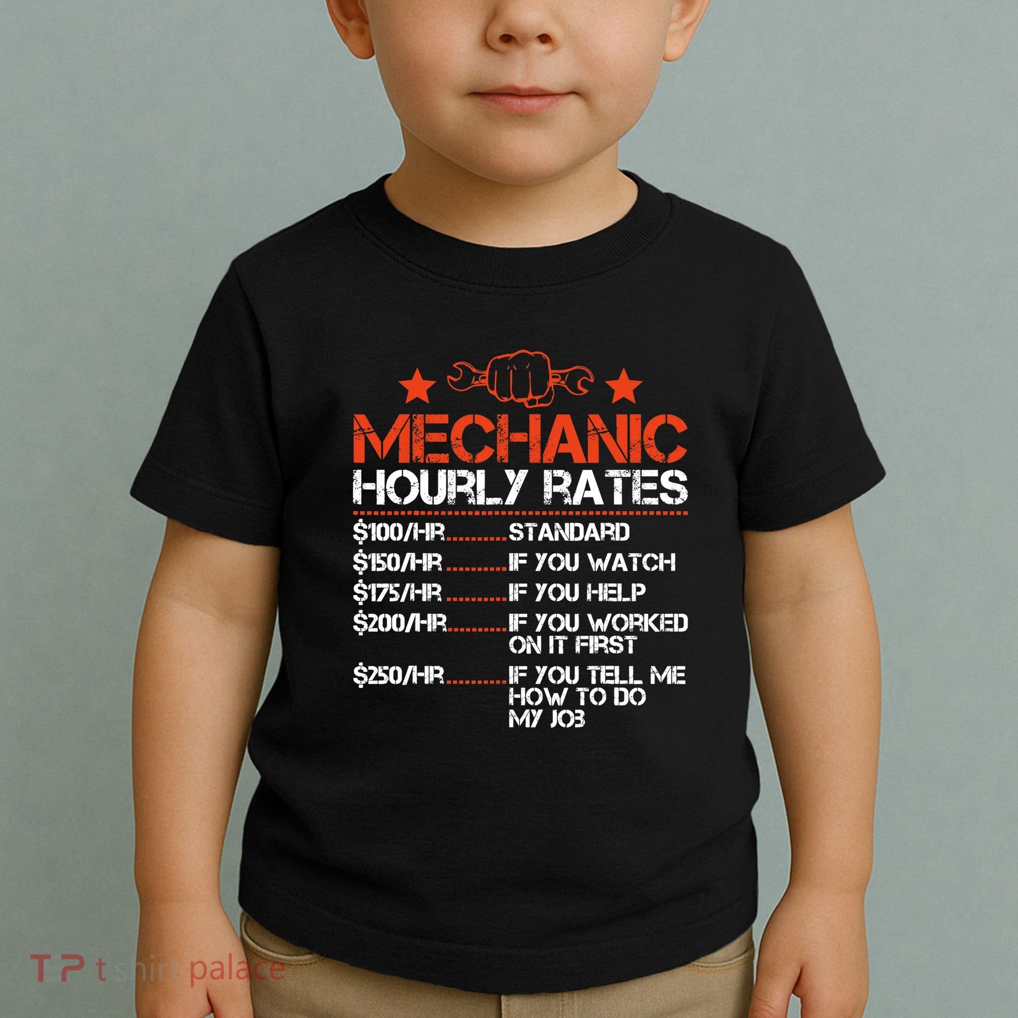 Funny Mechanic Hourly Rate Labor Rates Costume Toddler T-Shirt