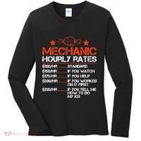 Funny Mechanic Hourly Rate Labor Rates Costume Women's Long Sleeve Shirt thumb 0
