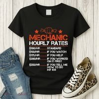 Funny Mechanic Hourly Rate Labor Rates Costume Women's T-Shirt thumb 3