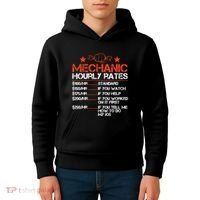 Funny Mechanic Hourly Rate Labor Rates Costume Kids Hoodie thumb 4